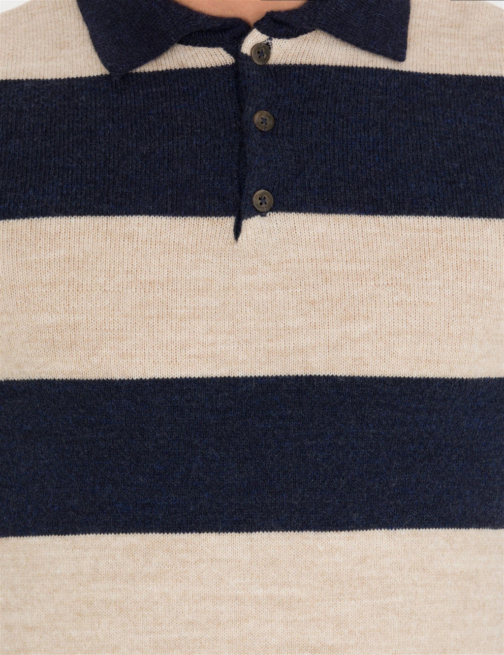 Lacivert Slim Fit D__meli Polo Yaka Triko Kazak - Pierre cardin фото 6