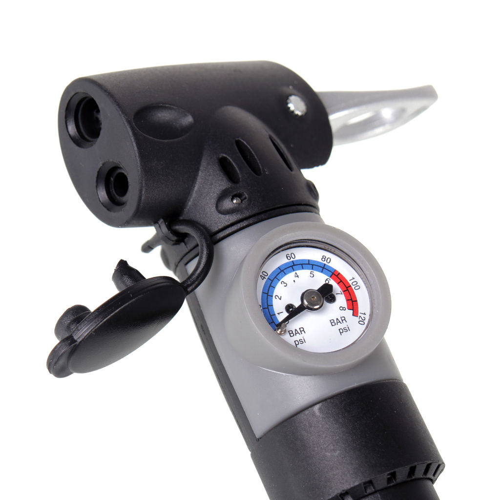 Велонасос COMIRON FLY PRO с манометром, литой суперпрочный ABS корпус-моноблок, алюмиевая клипса, 24,5*240мм, 7 бар. шток сталь 8 мм /уп 100/ - ГалеонТрейд фото 9