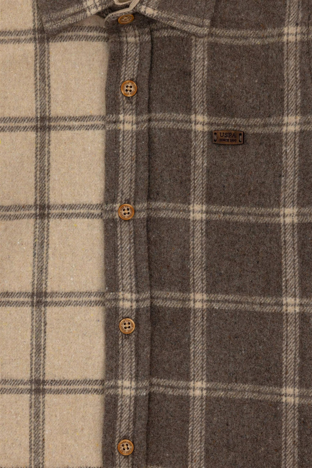 Светлая рубашка цвета хаки с длинным рукавом для мальчика - U.s. polo assn фото 4