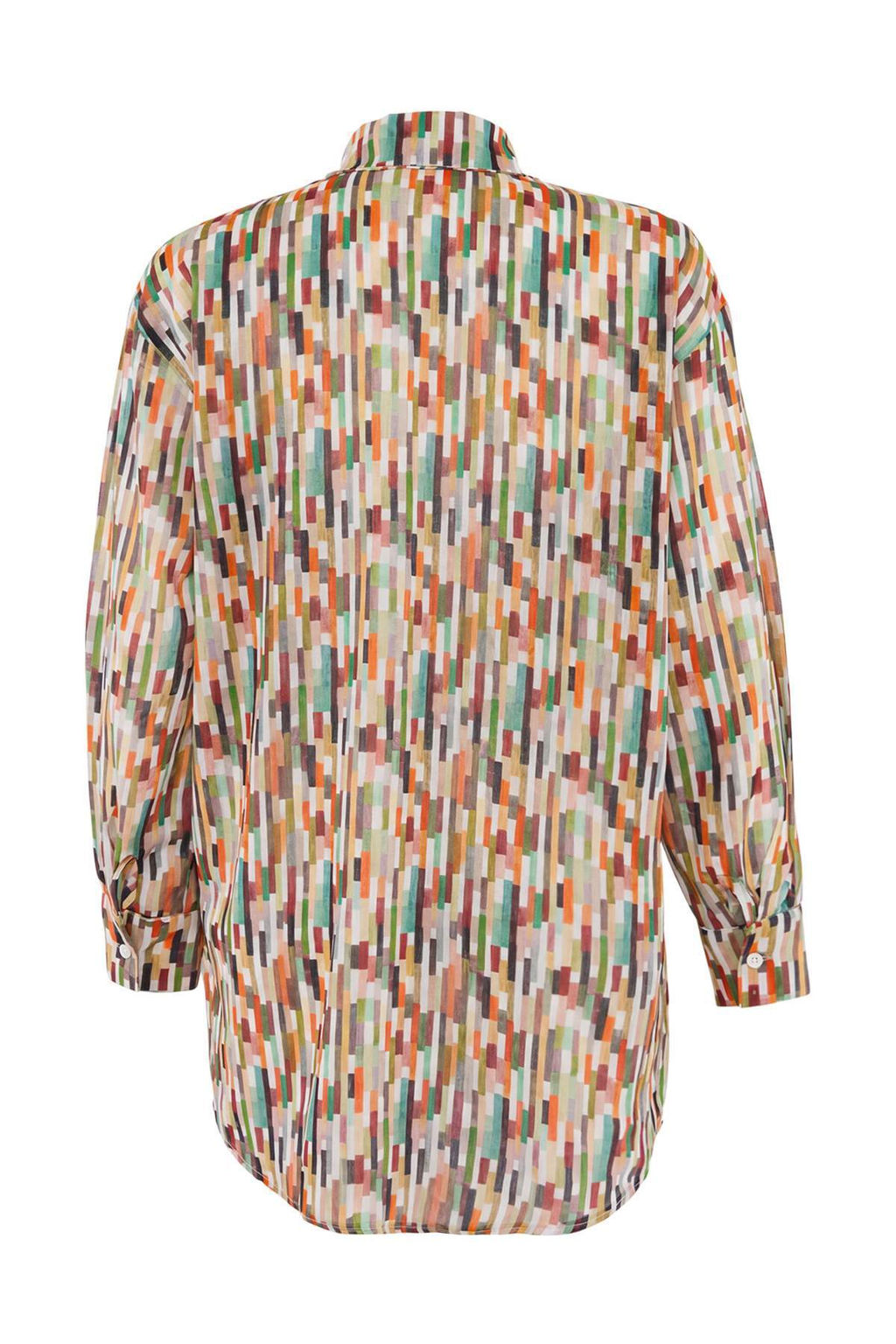 Geometrik Desenli Dokuma Uzun Oversize 100% Pamuk Plaj Gomlek TBESS26GO00009 - Trendyolmilla фото 2