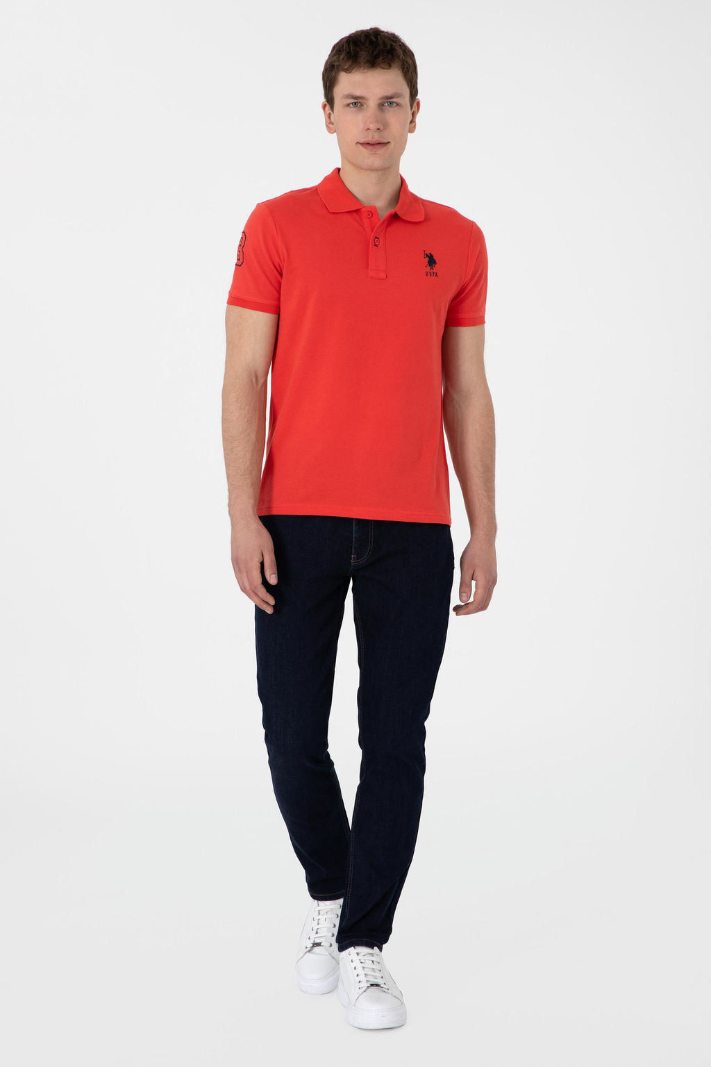 Erkek Slim Fit Polo Yaka K_rm_z_ Basic Ti__rt Sepette S_rpriz _ndirim - U.s. polo assn фото 4