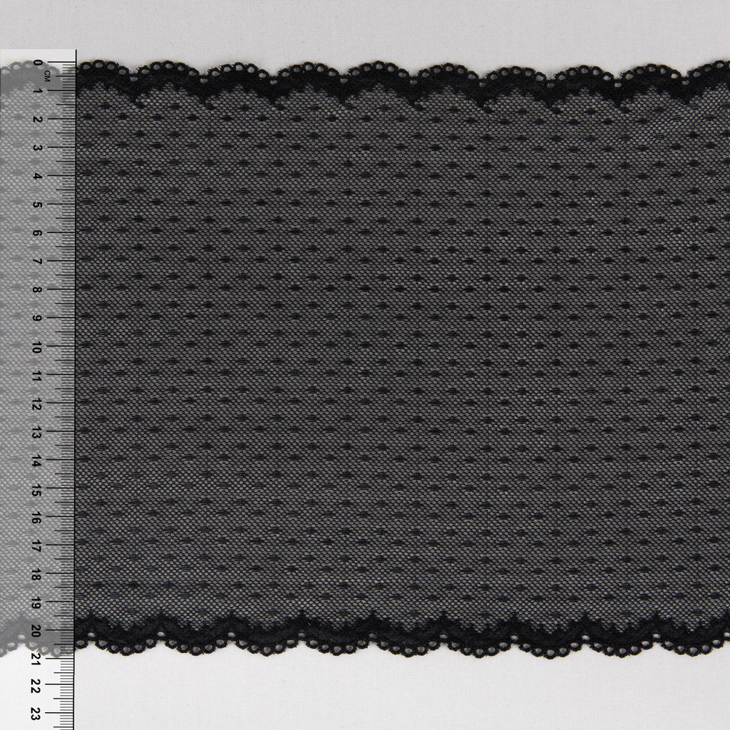 Кружево BLITZ эластичное 210 мм BLST-25 на бобине Турция черный