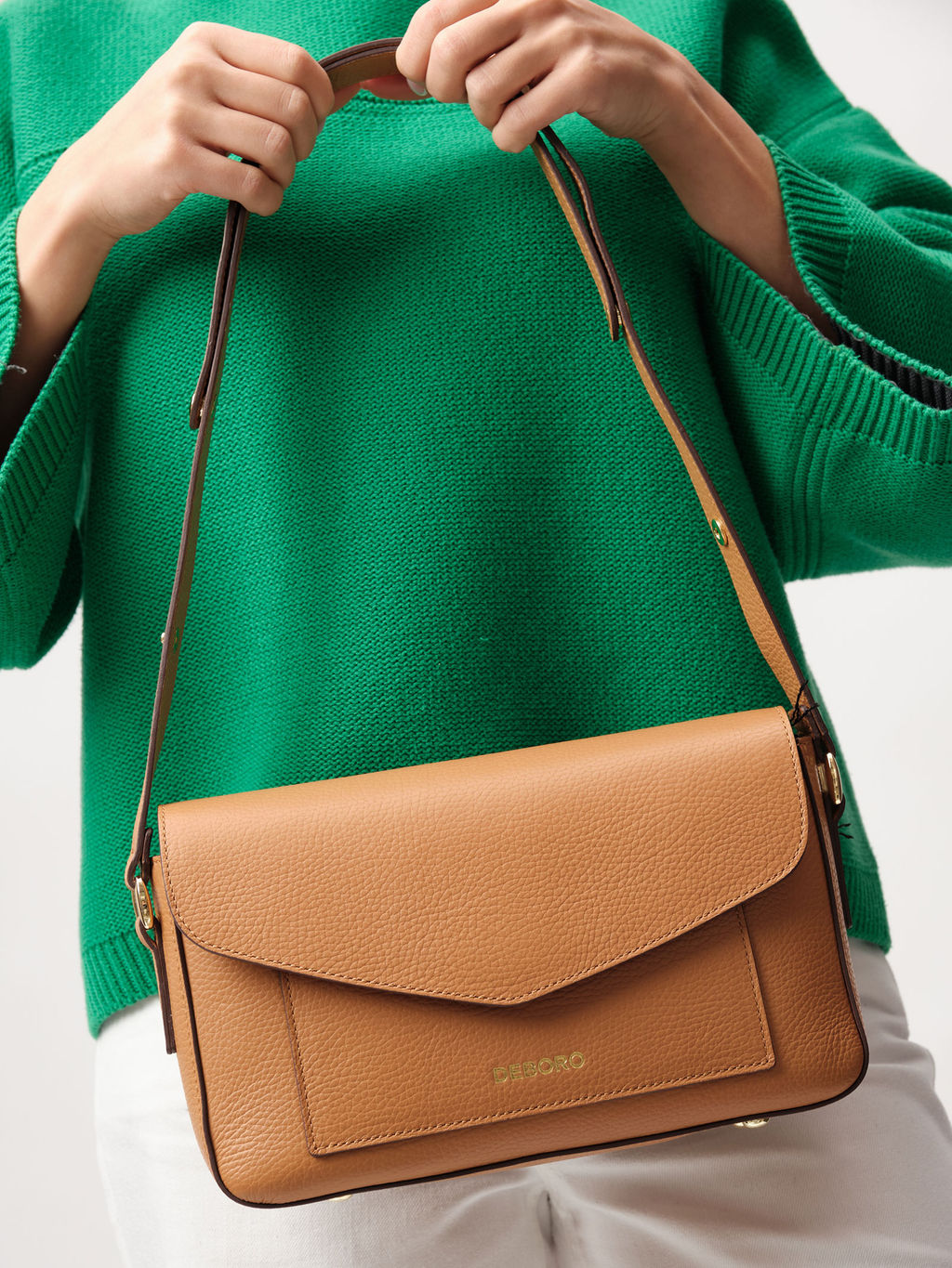 Кожаная сумка Deboro 31158 коричневый лист