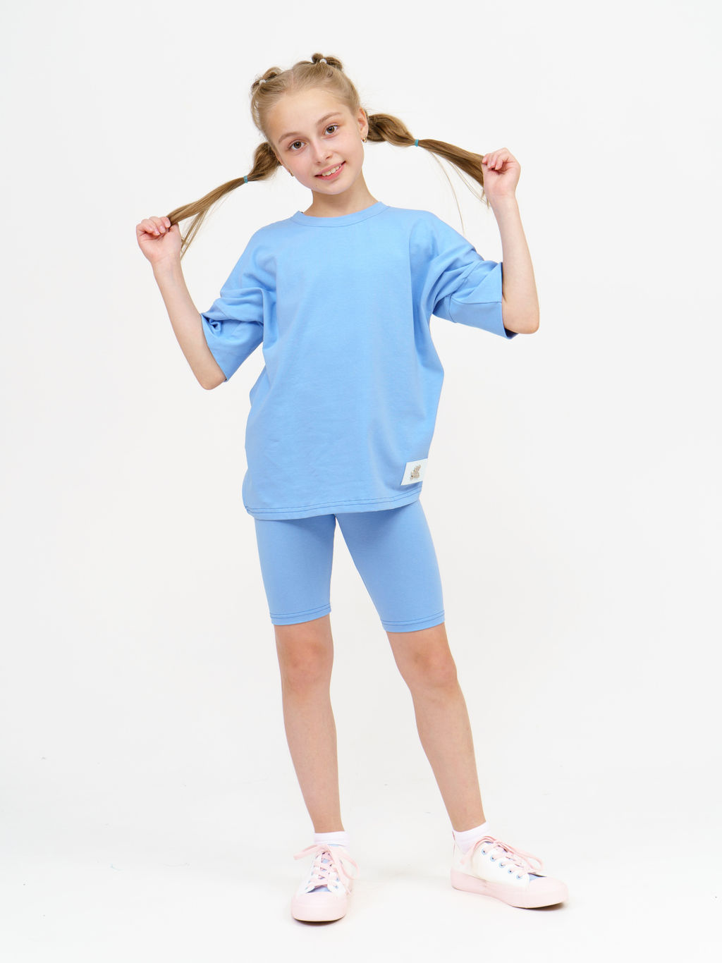 950Д Костюм с велосипедками "Голубой"