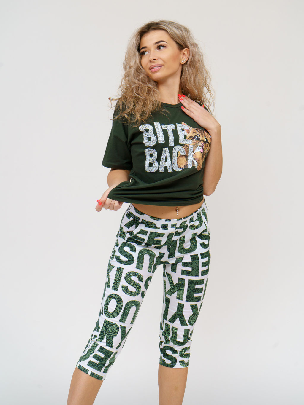 783 Пижама "Буквы/хаки"