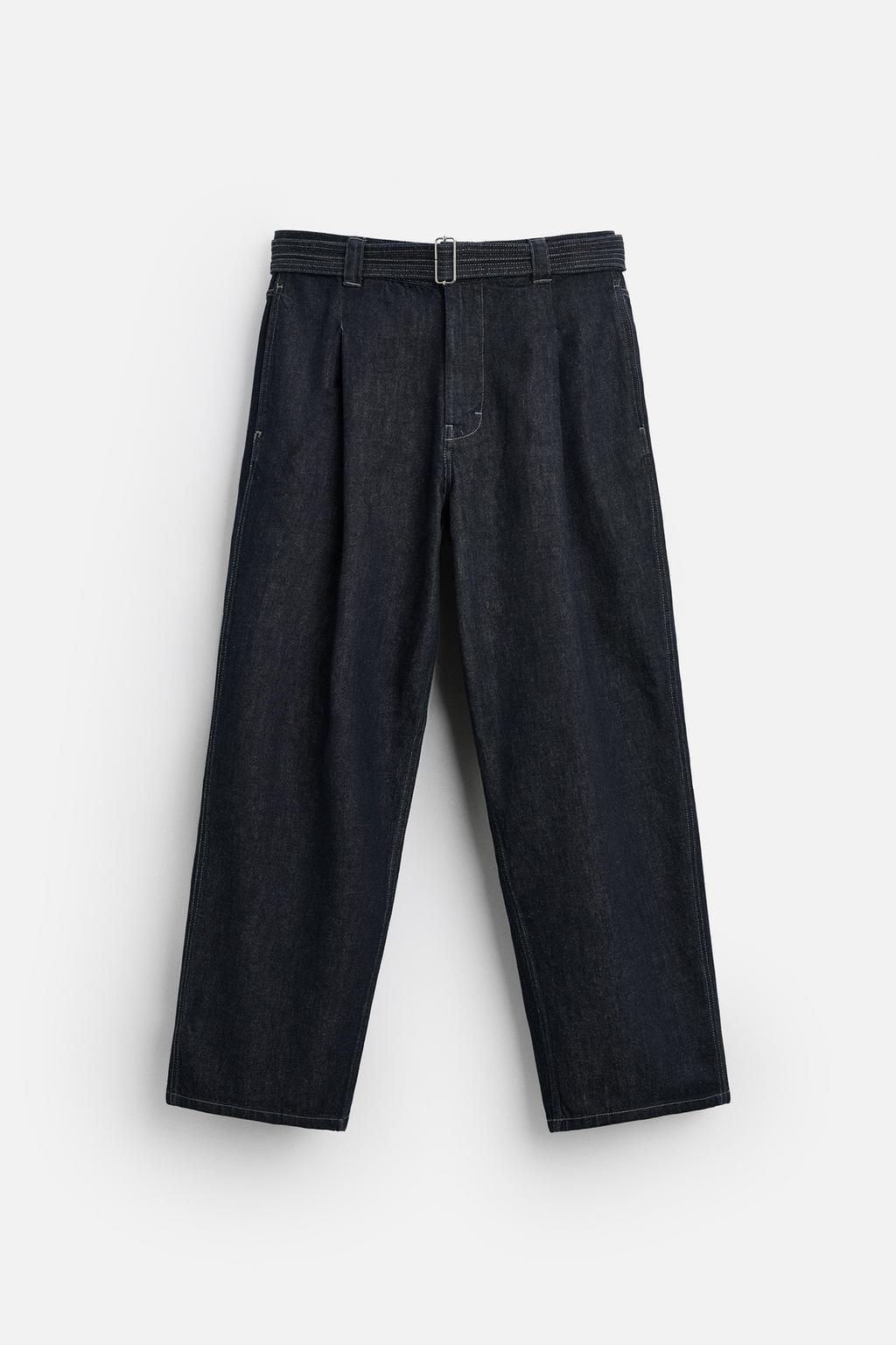 PLEATED JEANS WITH BELT - Zara фото 6