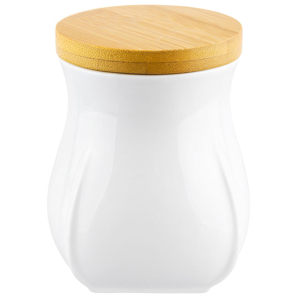 Банка д/хранения 700 мл 10,5*10,5*13 см "Тюльпан" + дерев. крышка с силик. упл.