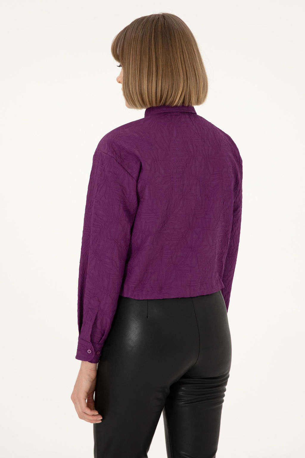 Женская фиолетовая рубашка с длинным рукавом Неожиданная скидка в корзине - U.s. polo assn фото 5