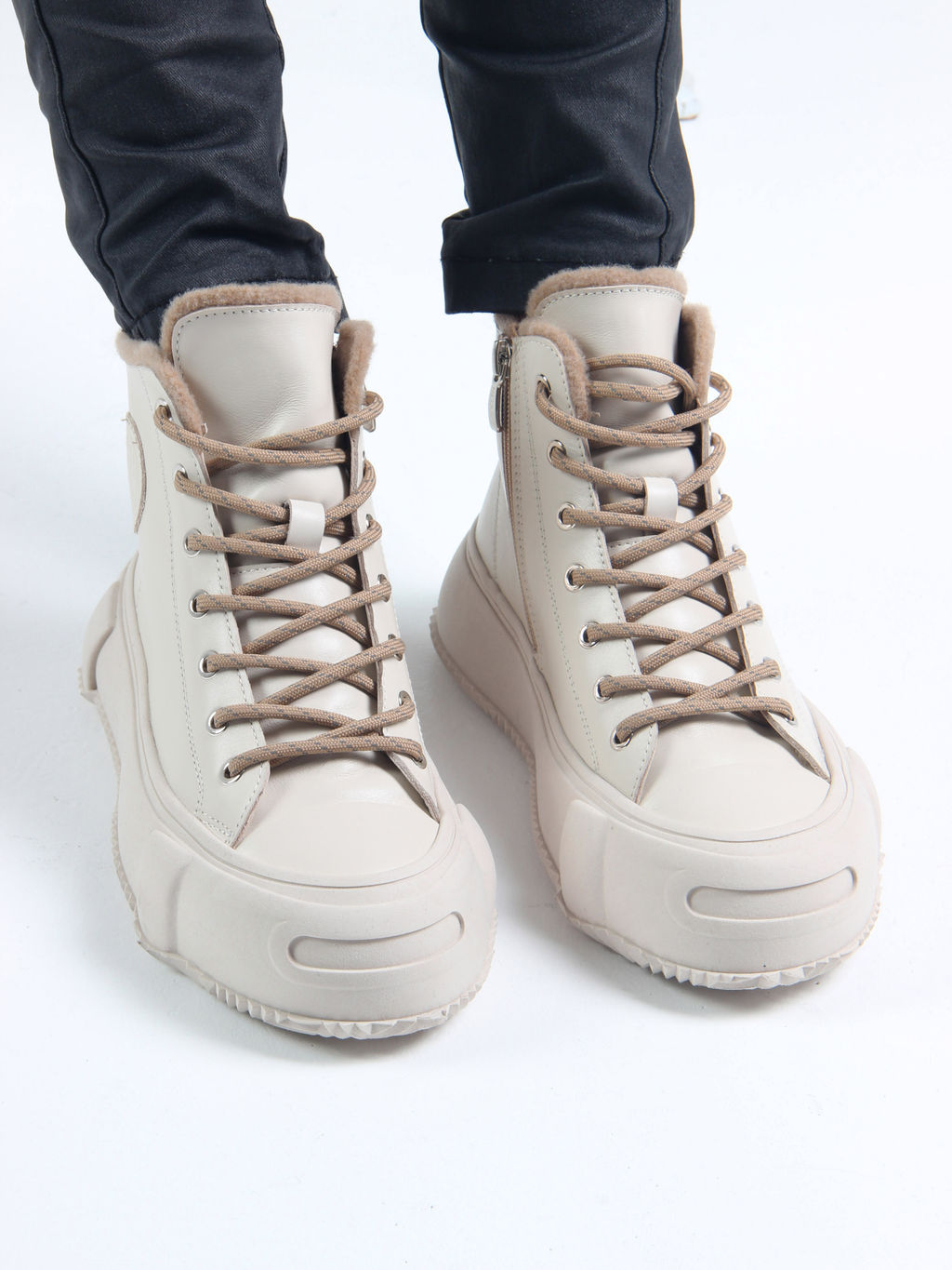 Ботинки 217.PODYUM151be. светло бежевый/Мех