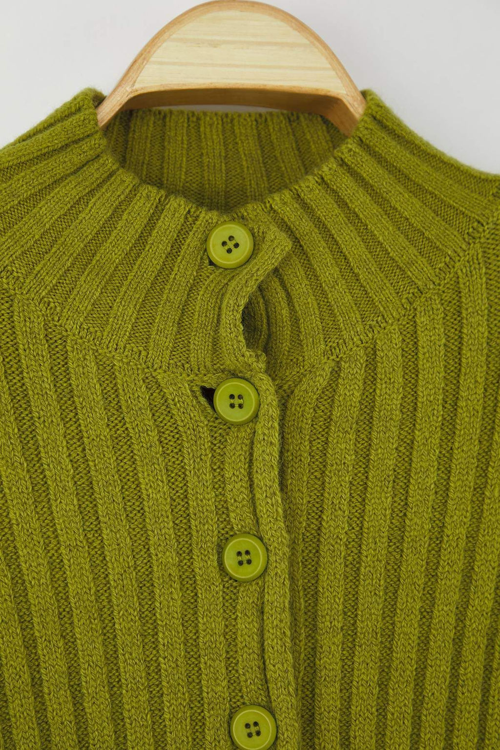 Wardrobe Essentials Yag Yesili Genis Kal?p Fitilli Yumusak Dokulu Triko H?rka | TWOAW26HI00091