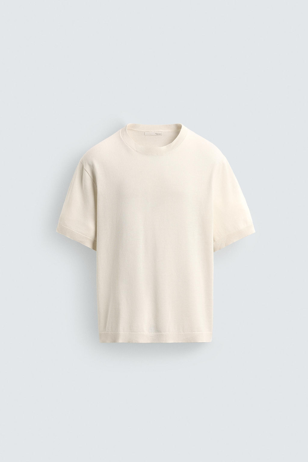 CAMISETA PUNTO LIGERO ALGOD?N / Blanco roto - Zara фото 7