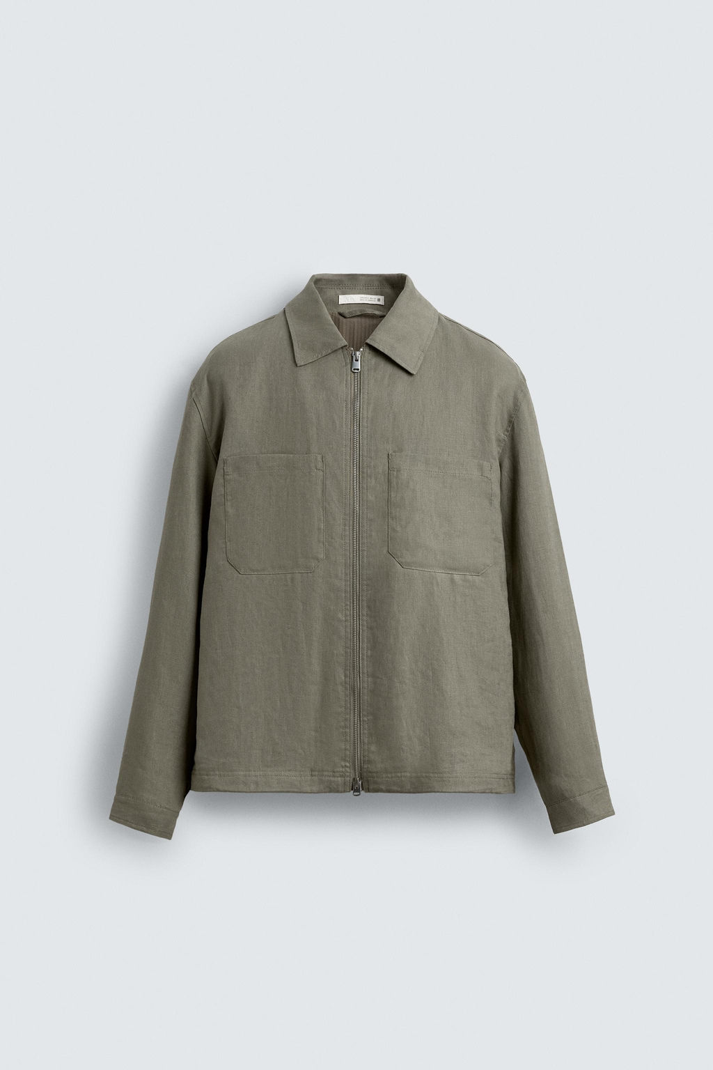 SOBRECAMISA 100% LINO CREMALLERA / Beige claro - Zara фото 7