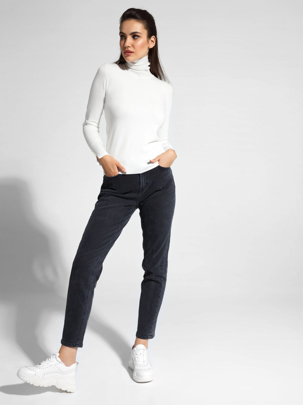 CONTE Вязаный свитер из итальянской пряжи с вискозой премиального качества LDK 055 off-white - Conte elegant фото 3