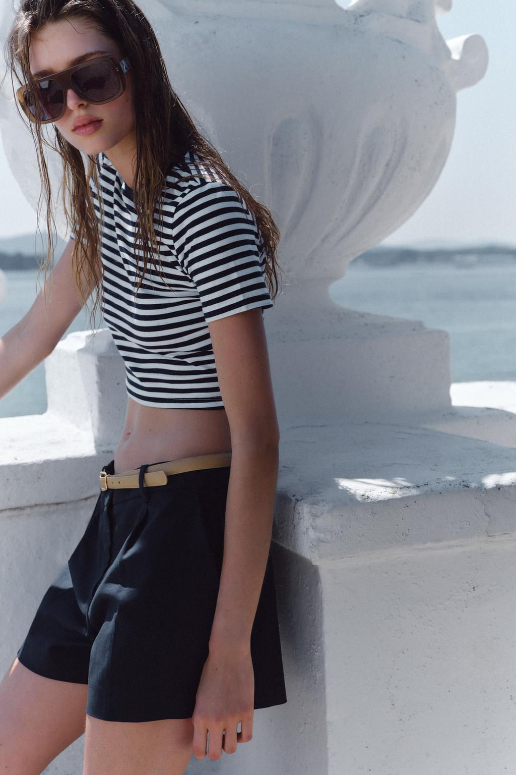 CROPPED STRETCH T-SHIRT - Zara фото 86