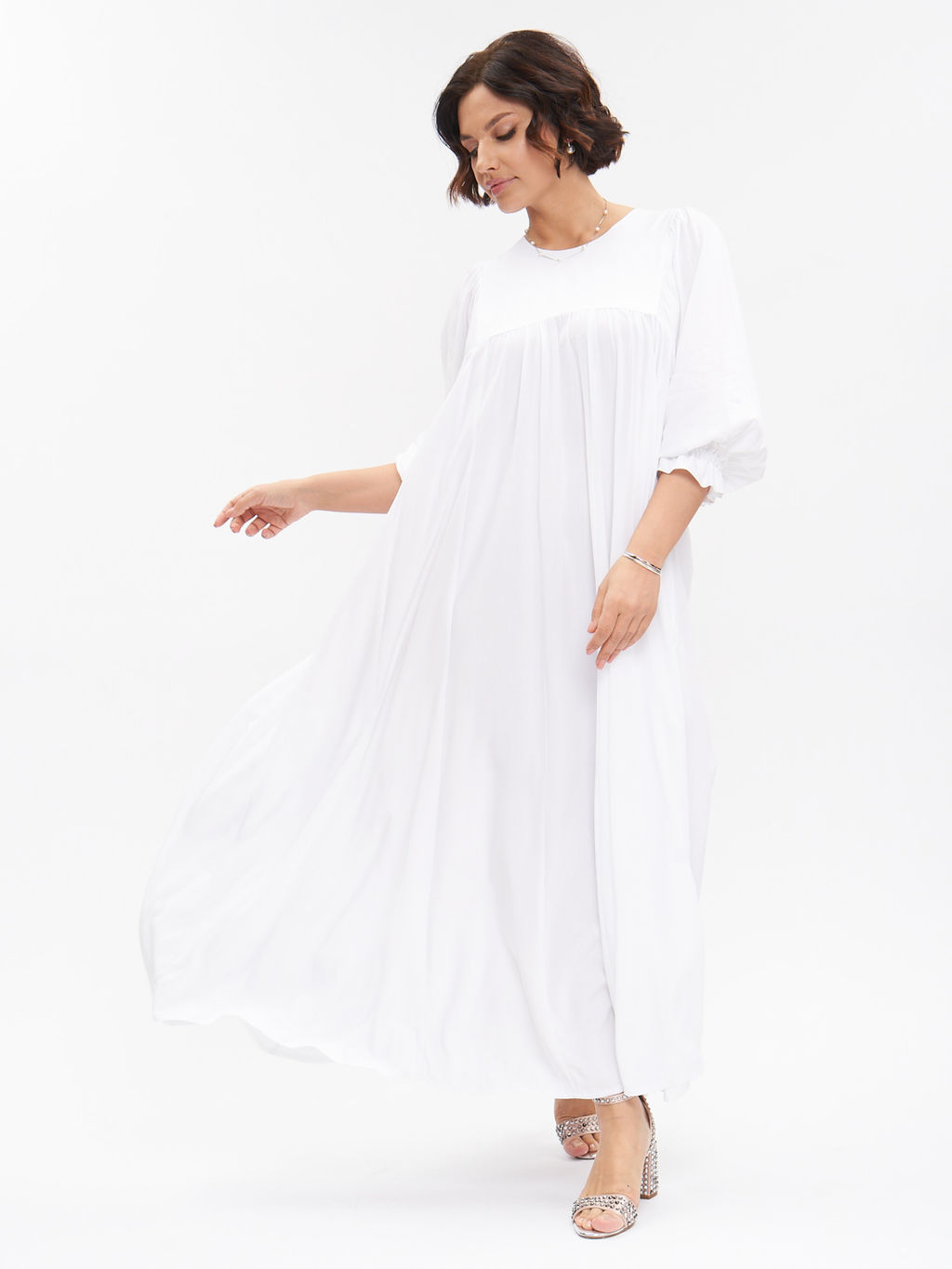Платье с драпировкой PP20904WHT02