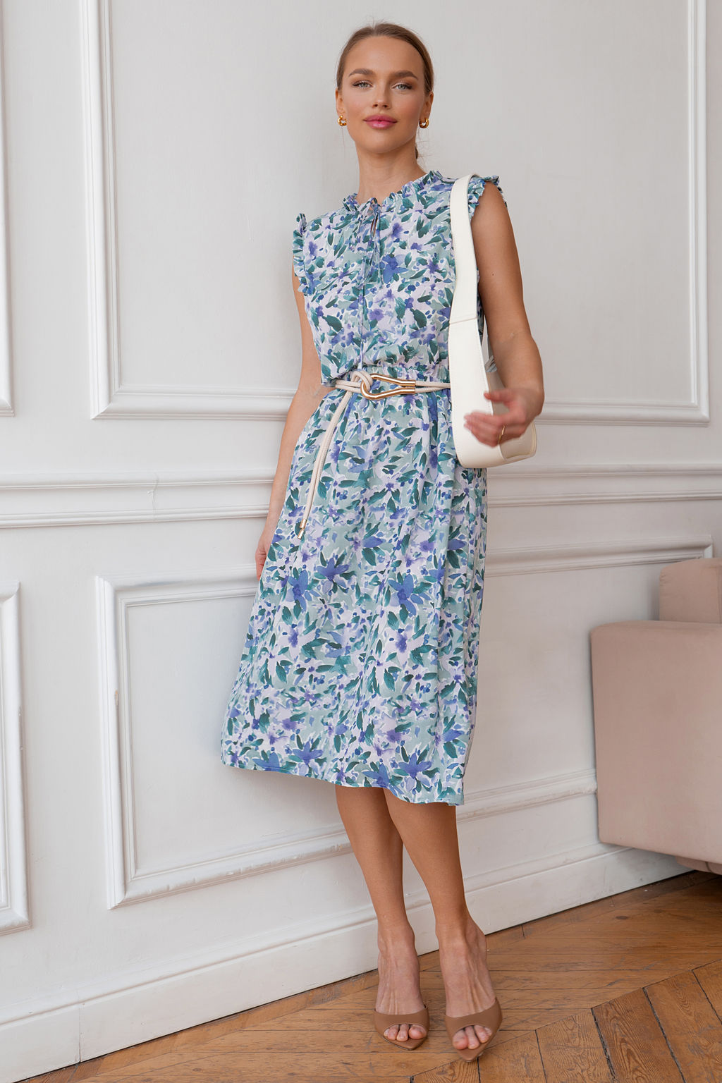 Платье Open Style 5739 зеленый/голубой