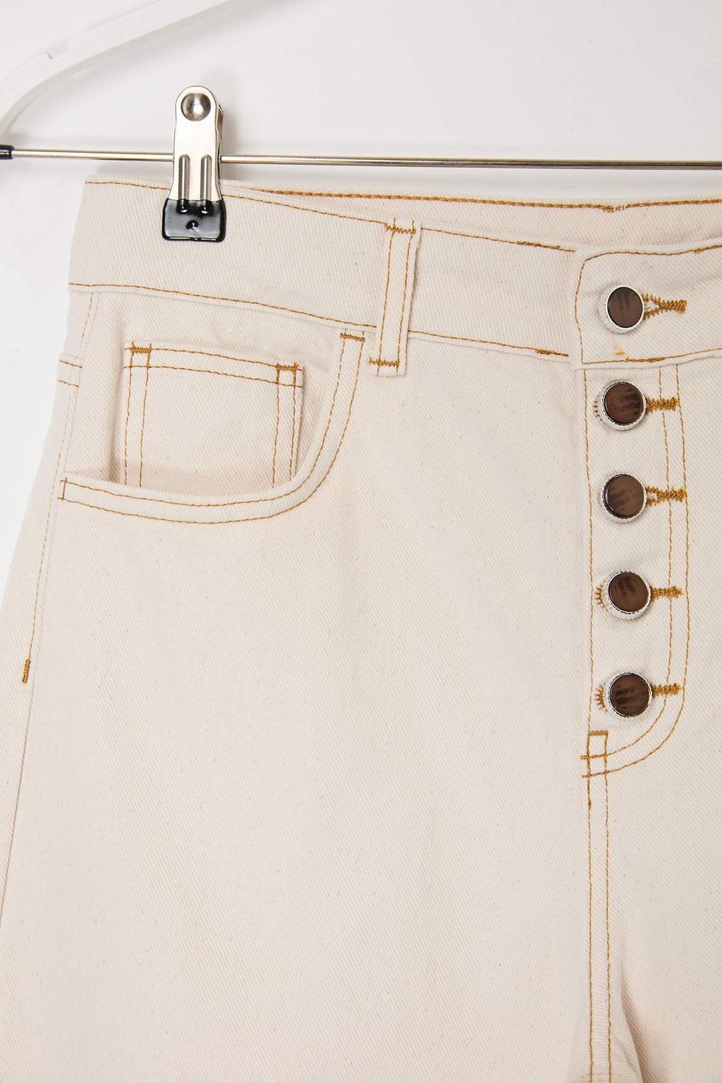 Ekru Yuksek Bel Straight/Duz Kesim %100 Pamuklu Jeans TWOSS26JE00183 - Trendyolmilla фото 3