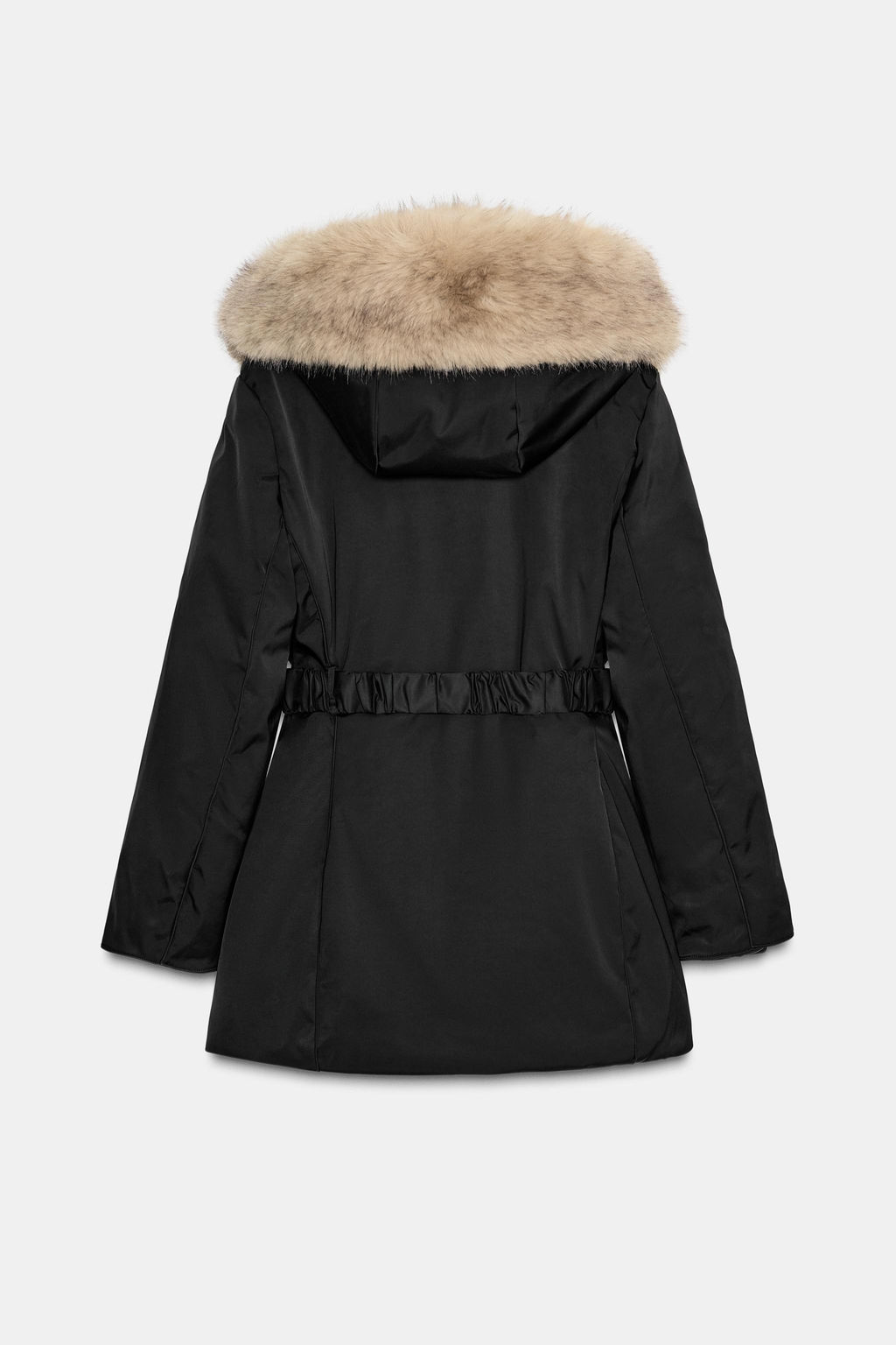 PUFFER JACKET WITH FAUX FUR HOOD, WATER AND WIND PROTECTION - Zara фото 12