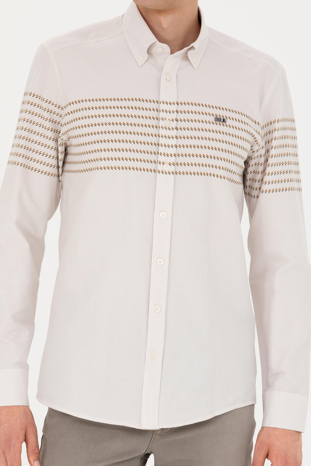 U. S. Polo Assn / Мужская рубашка с длинным рукавом Stone - U.s. polo assn фото 20