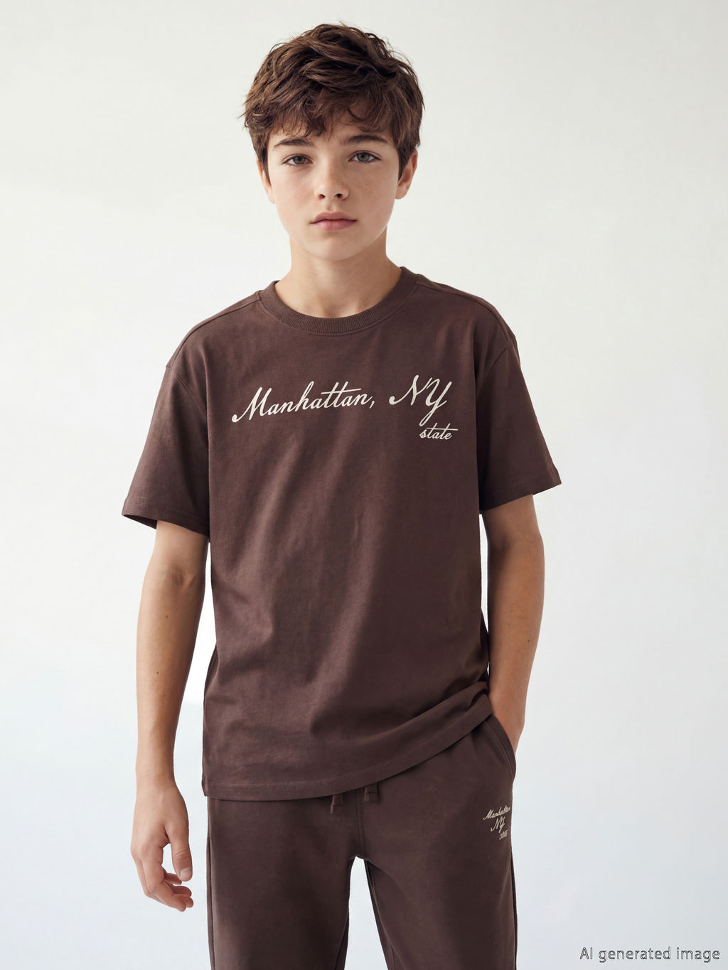 Manhattan Bask?l? Bisiklet Yaka Erkek ?ocuk Ti??rt