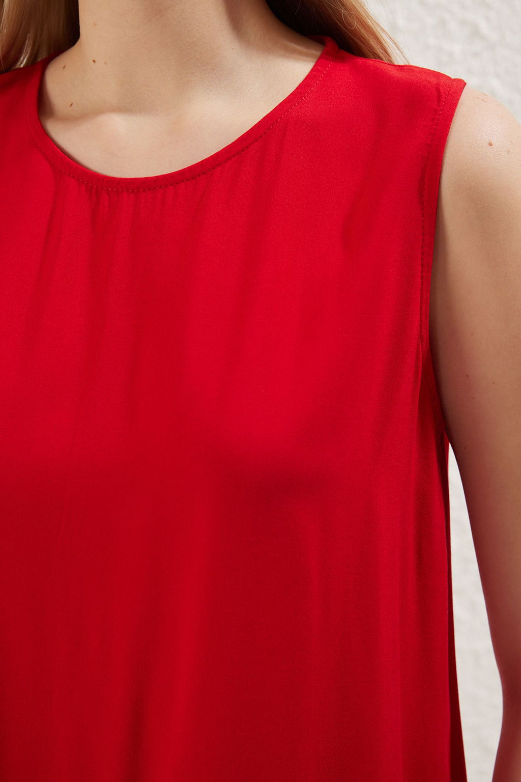 Lacivert Duz Genis Kesim Mini Dokuma Elbise TWOSS25EL00546 - Trendyolmilla фото 13