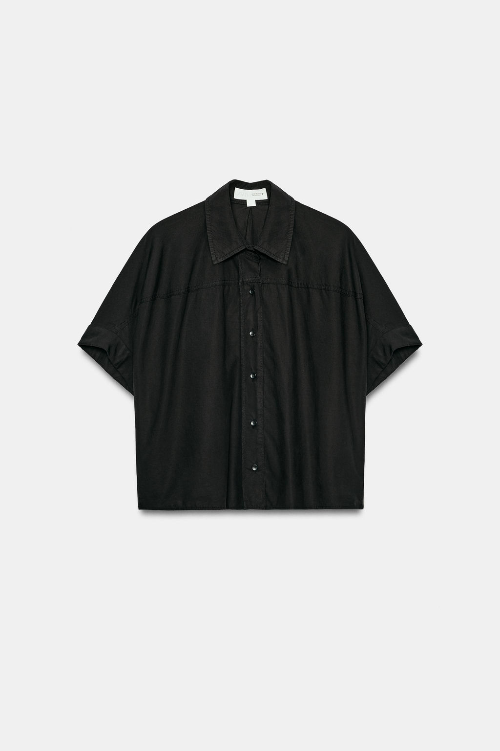 CAMISA FLUIDA MANGA CORTA / Negro - Zara фото 5
