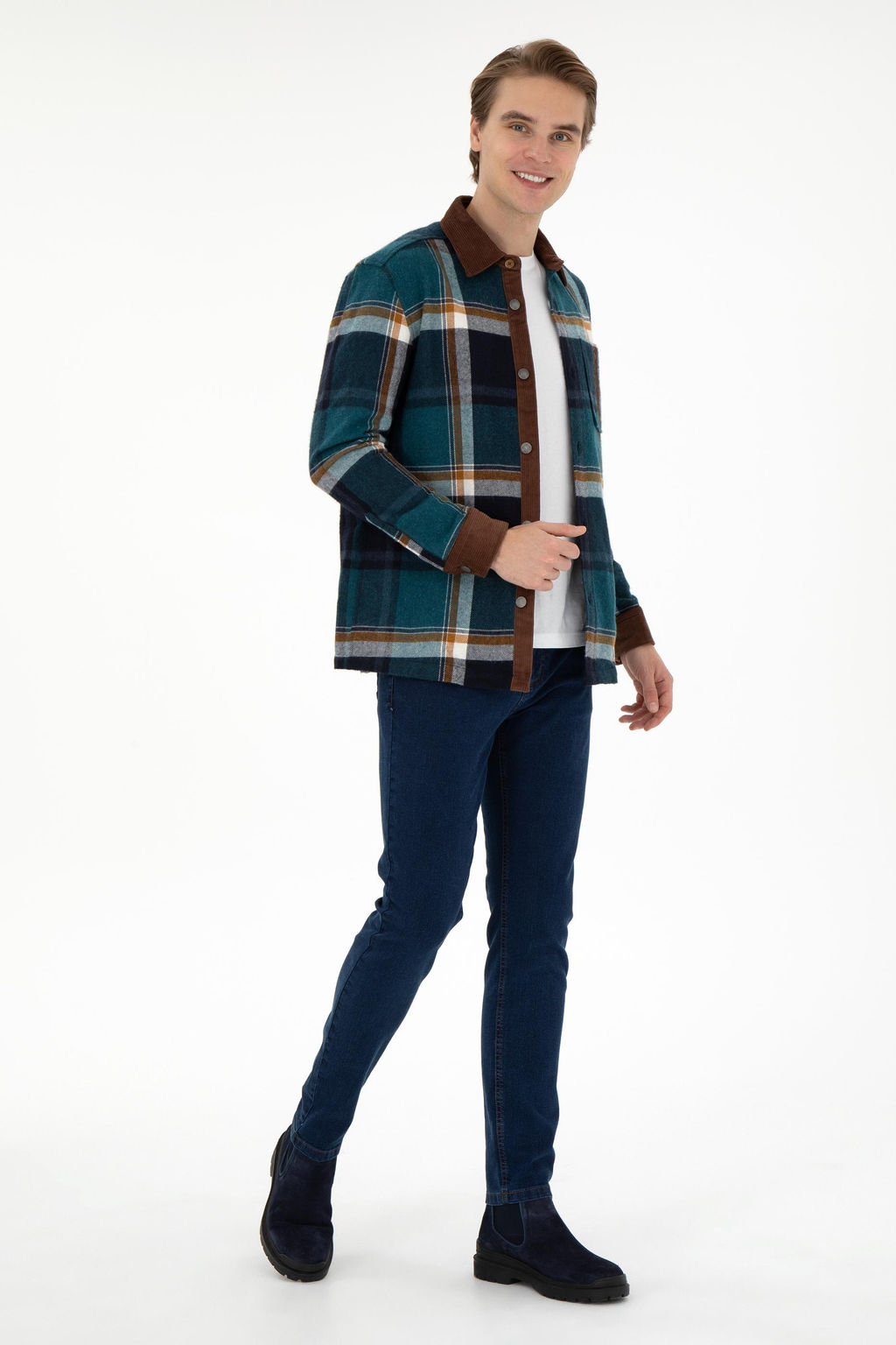 Мужская темно-зеленая рубашка с длинным рукавом Неожиданная скидка в корзине - U.s. polo assn фото 4