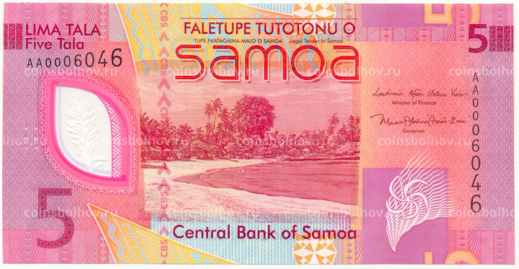 Банкнота 5 тала 2023 года Самоа