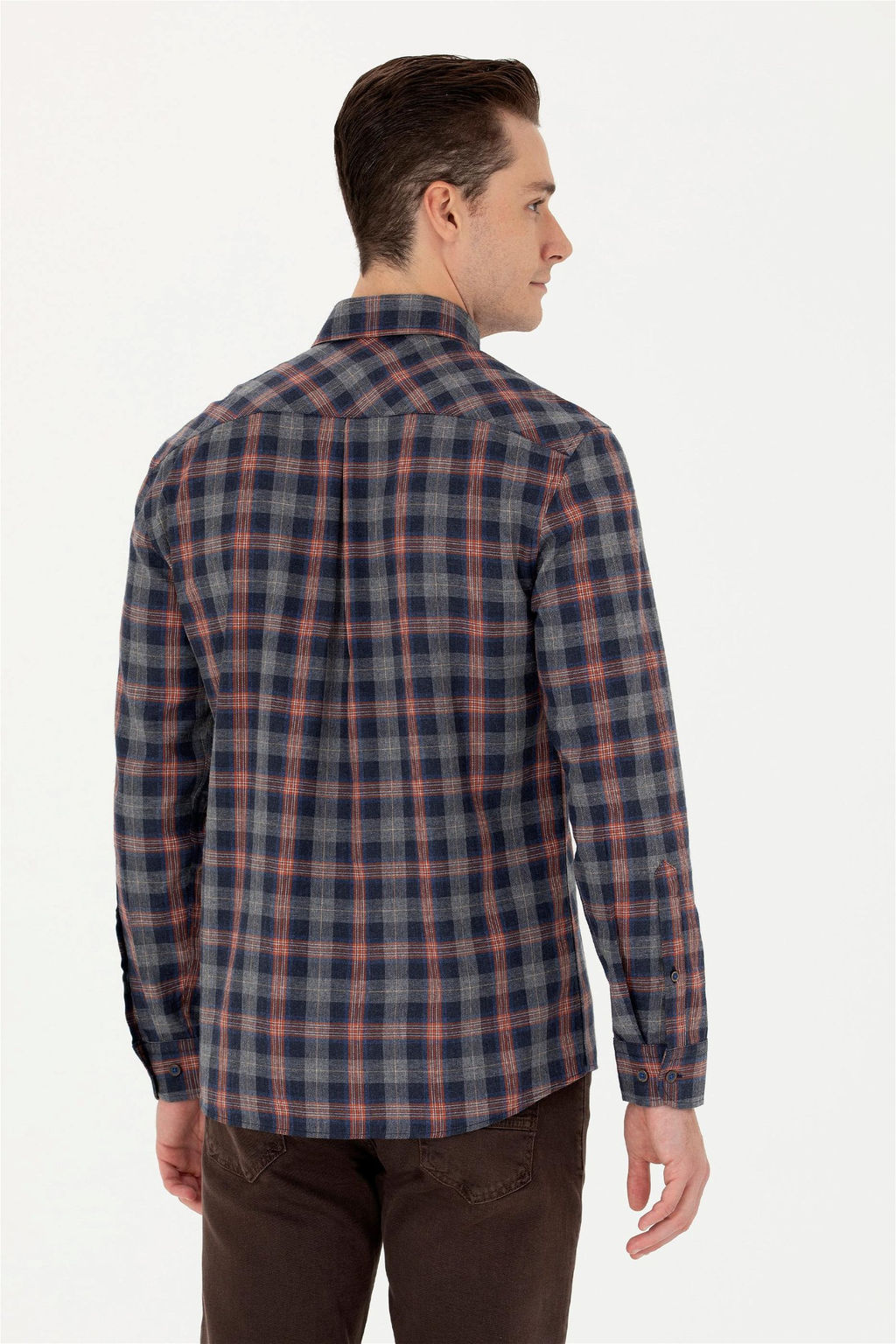 U. S. Polo Assn Мужская темно-синяя рубашка с длинным рукавом - U.s. polo assn фото 5