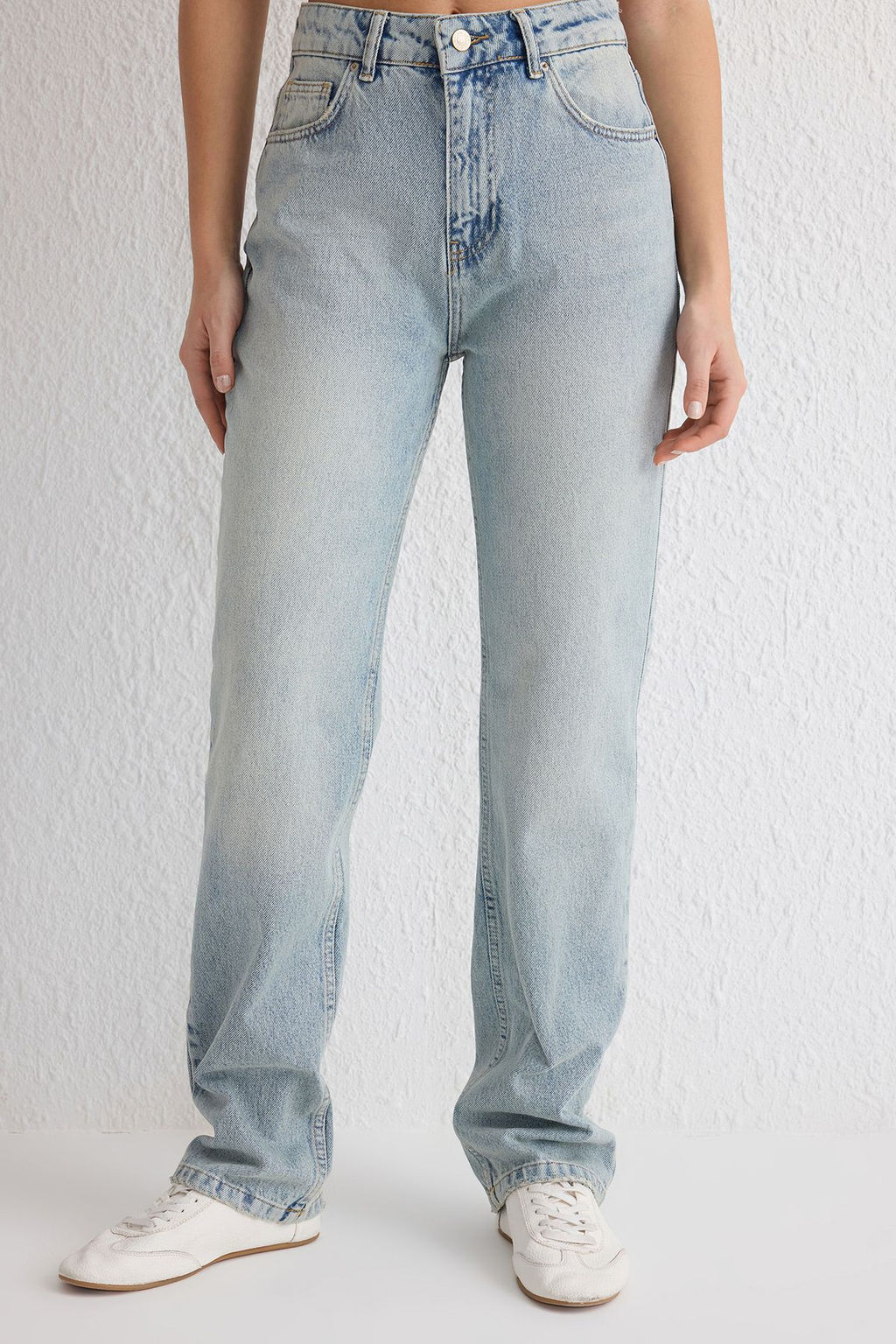 TRENDYOLMILLA Mavi Yuksek Bel Straight Jeans TWOSS25JE00084 фото 3