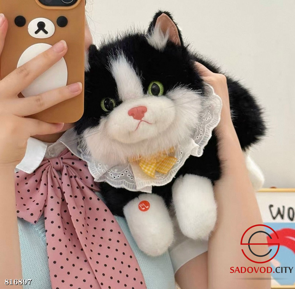 Мягкая игрушка кошка со звуком