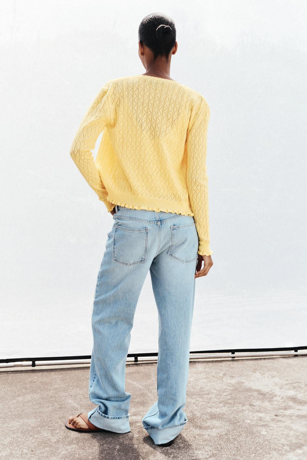 POINTELLE KNIT CARDIGAN WITH RUFFLES - Zara фото 4