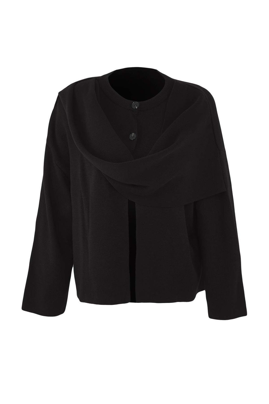 Vucut Secmeyen Siyah Super Oversize/Genis Kal?p Sal Detayl? Triko Panco TWOAW26KZ00160 - Trendyolmilla фото 2