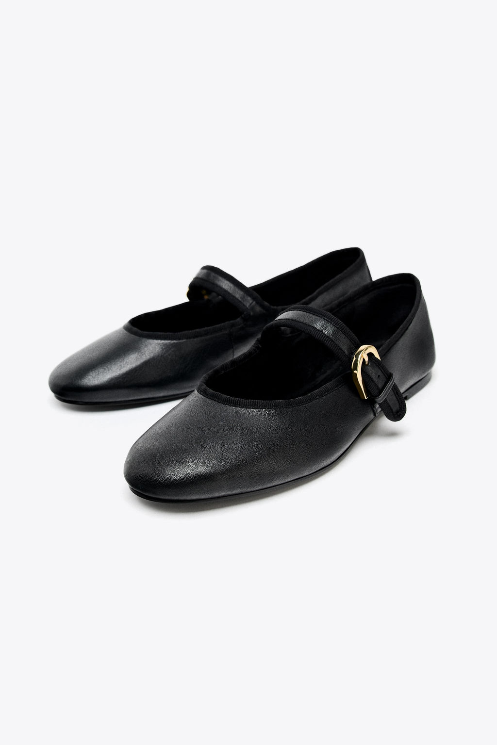 FLAT LEATHER BALLERINAS - Zara фото 3