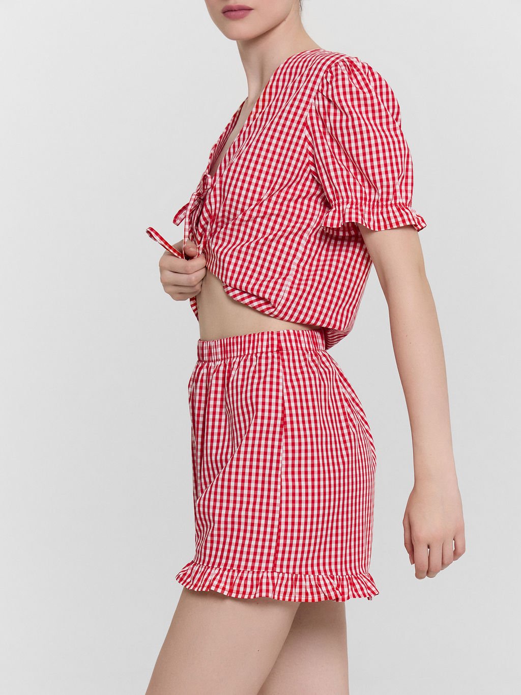 Комплект домашний женский красный в клетку - Mark formelle фото 10
