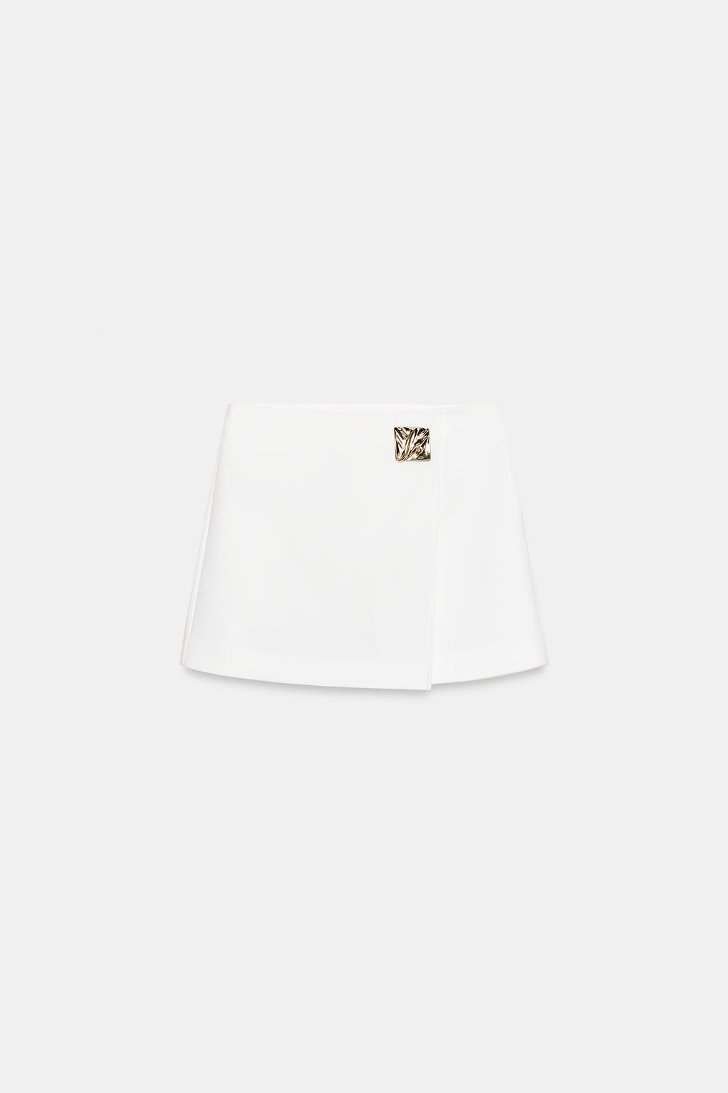 FALDA PANTAL?N ASIM?TRICA APLIQUE / Blanco roto - Zara фото 8