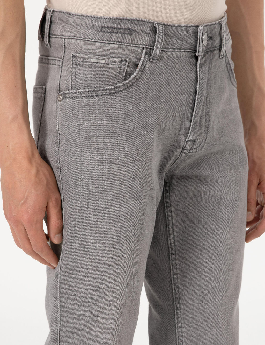 Gri Slim Fit Jean Pantolon