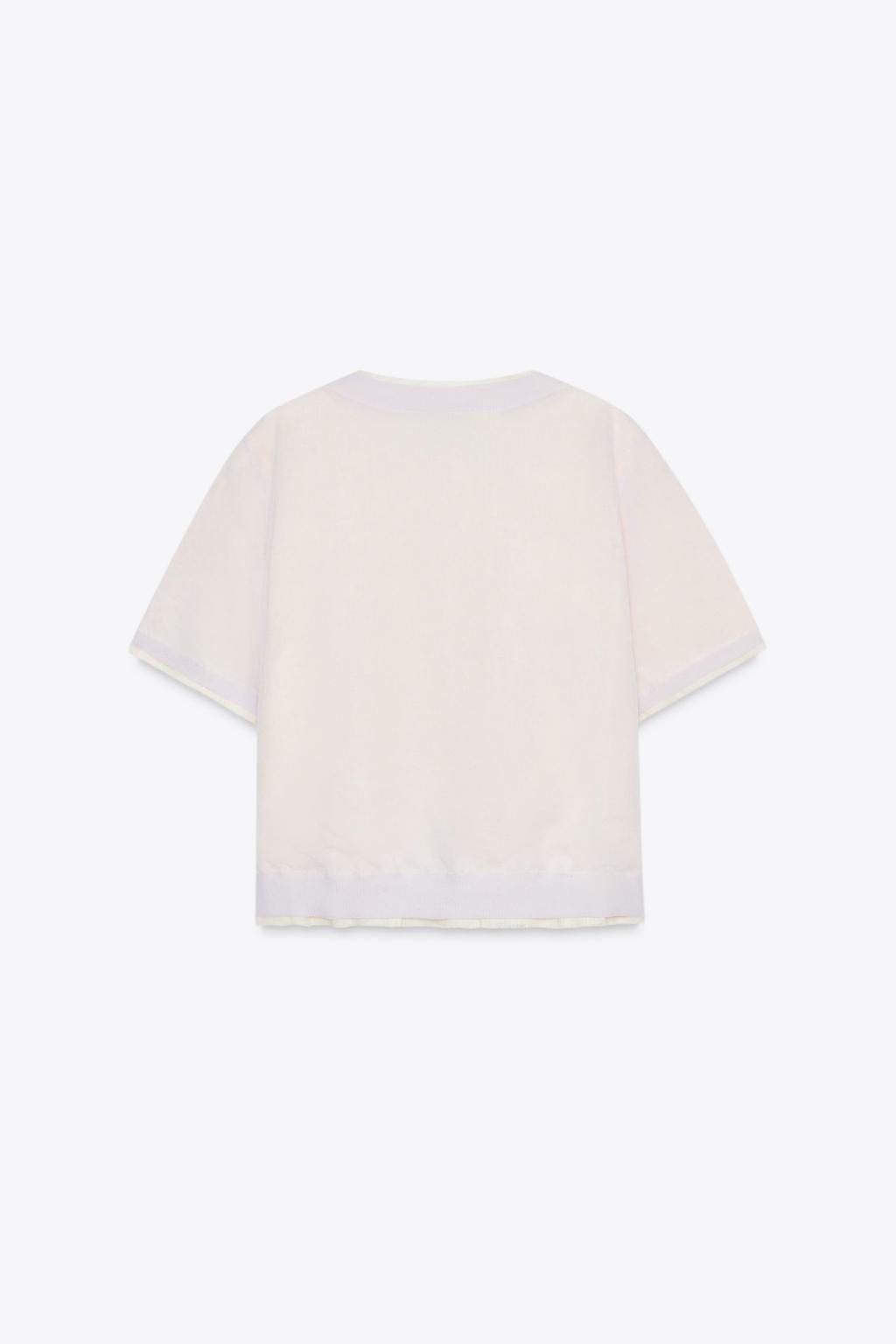 DOUBLE-LAYER KNIT CARDIGAN WITH LINEN BLEND - Zara фото 8