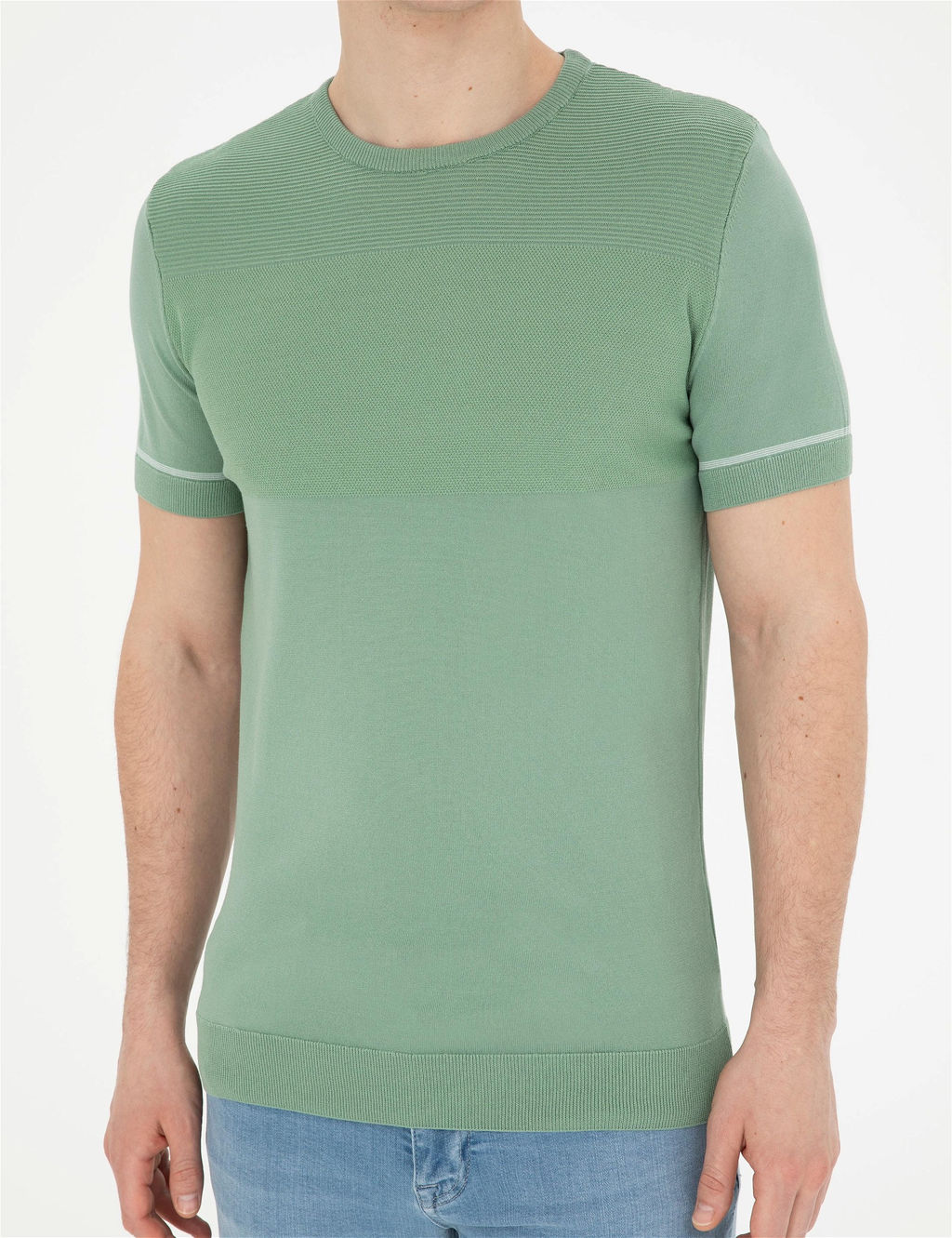 _a_la Slim Fit Bisiklet Yaka Triko Ti__rt - Pierre cardin фото 6