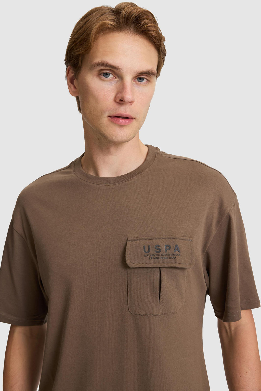 Erkek Kahverengi Comfort Fit Bisiklet Yaka Ti__rt