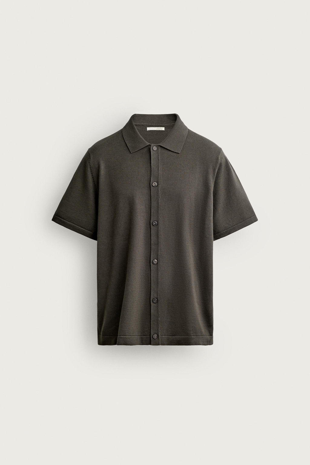 CAMISA PUNTO RELAXED FIT / Verde gris - Zara фото 8