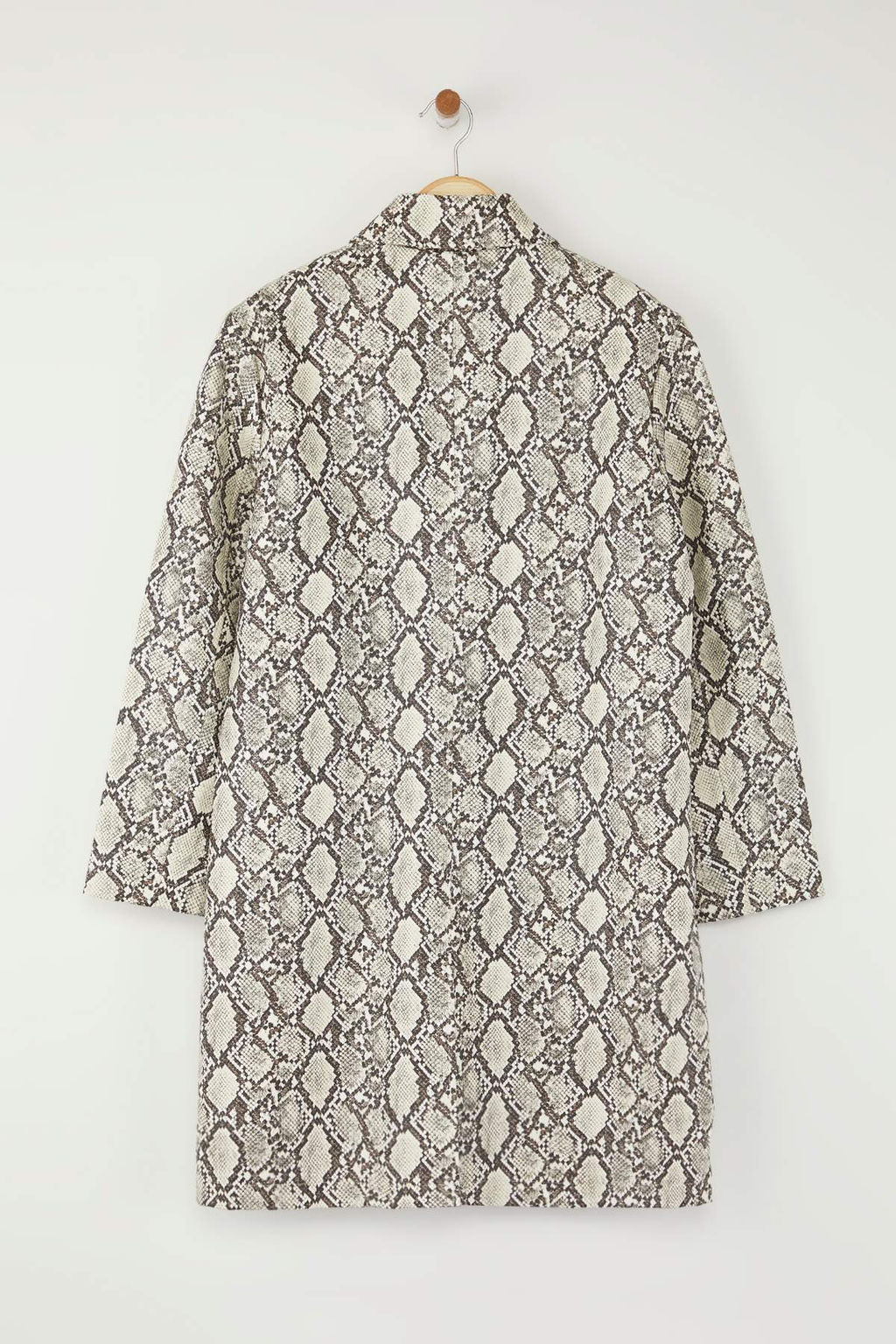 Cok Renkli Y?lan Desenli Suni Deri Mono Kapama Oversize Uzun Trenckot TWOAW26TR00003 - Trendyolmilla фото 3