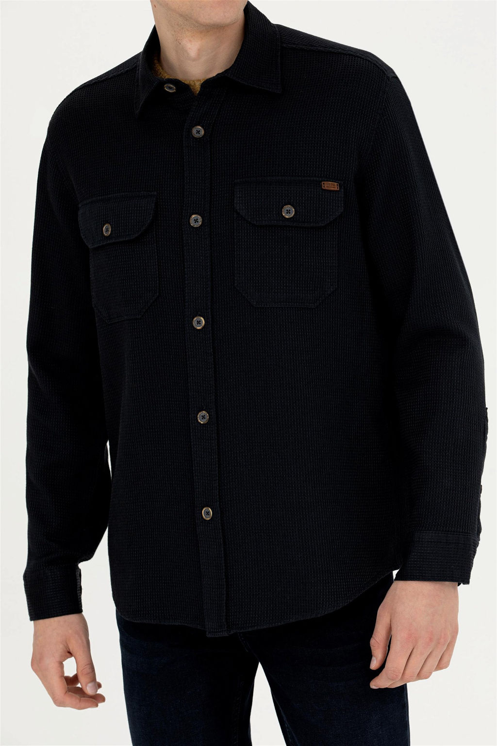 Мужская рубашка антрацитового цвета с длинным рукавом - U.s. polo assn фото 13