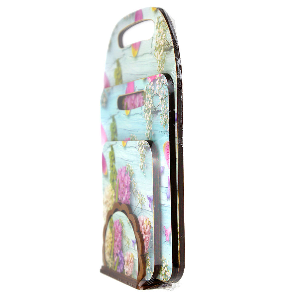 Гиацинт Комлект деревянный 4 предмета: доска разделочная 29х21х0,6см; доска разделочная 21х19,5х0,6см; подставка под горячее 14,5х14,5х0,8см; салфетница 12,5х8,5х4см (Россия) - Домашняя мода фото 3