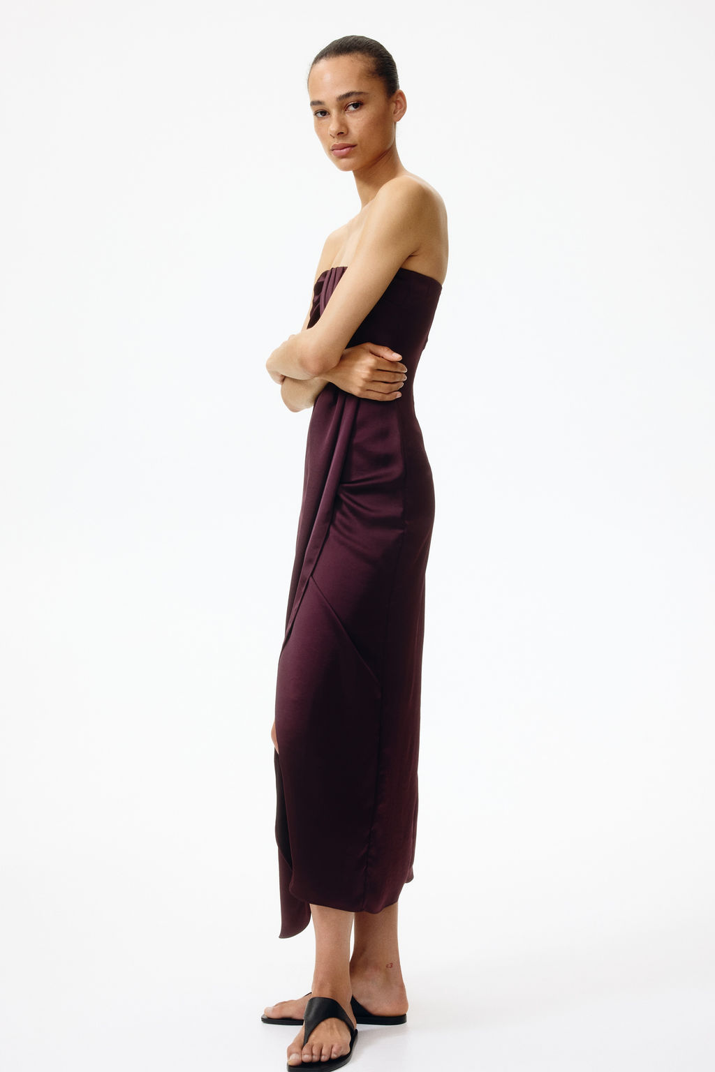 Vestido bandeau de sat?n - H&m фото 5