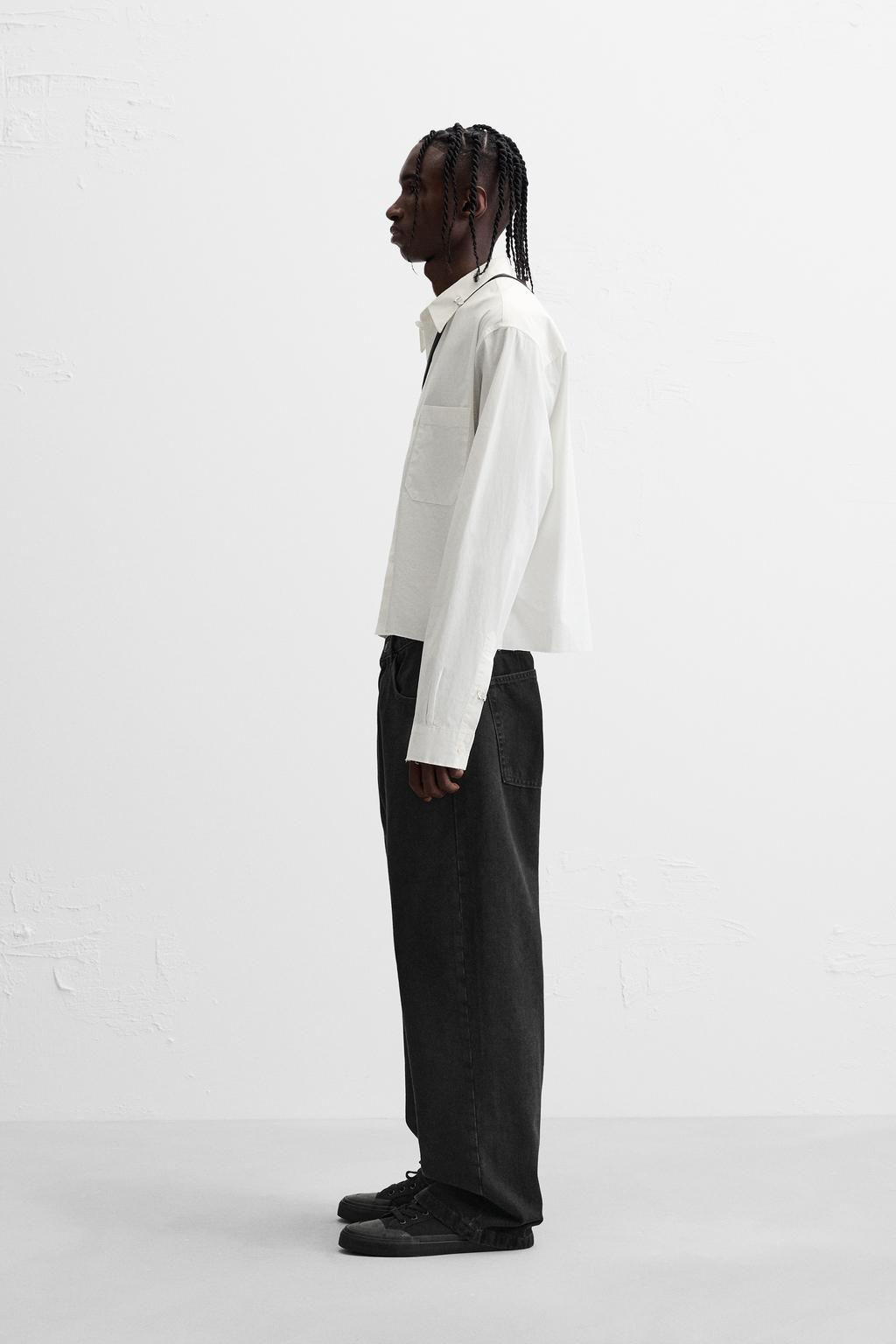 CROPPED SHIRT WITH PIERCING DETAIL - Zara фото 4