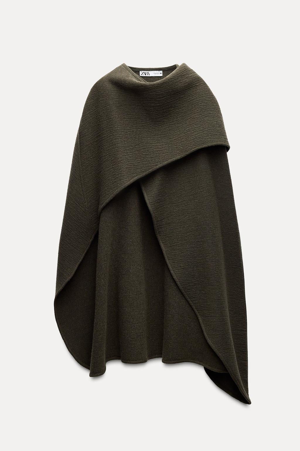 ASYMMETRIC WOOL BLEND CAPE ZW COLLECTION - Zara фото 6
