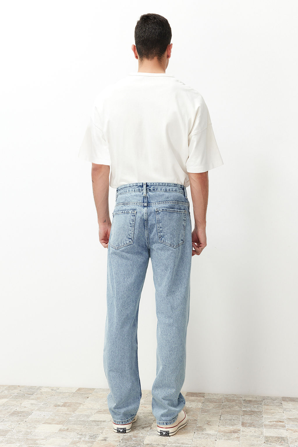 TRENDYOL MAN Ac?k Mavi %100 Pamuk Baggy Fit Jeans Bol Kot Pantolon TMNAW24JE00027 - Trendyolmilla фото 28