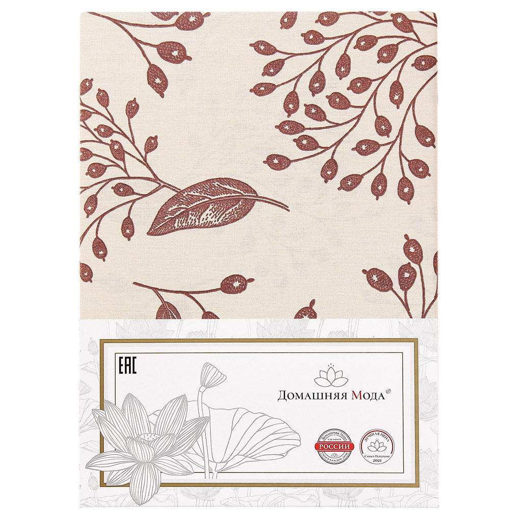 Простыня на резинке односпальная Барбарис 1/1 бежевый 90х200см, свесы 27см, бязь Комфорт 121г/м2, хлопок 100%, упаковка классическая ПВХ 28х41см, Домашняя мода (Россия)  фото 4