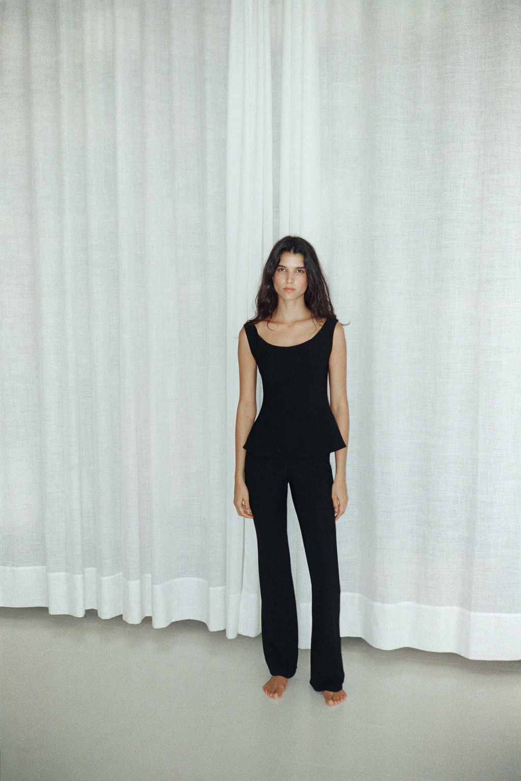 CREPE FLARE TROUSERS